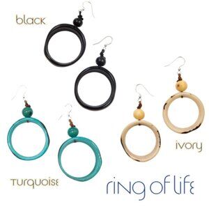 TAGUA Ring of Life Sustainable Vegan Ivory Dangle Hoop Earrings